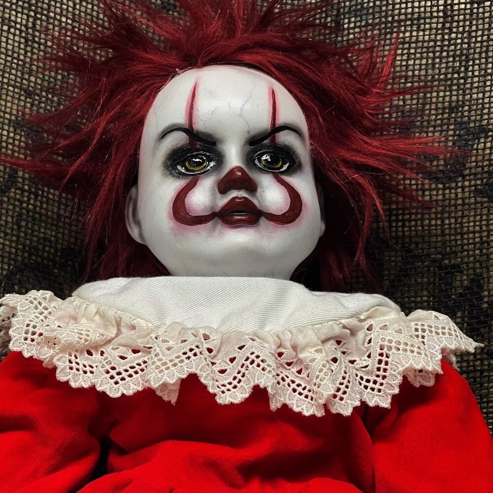 OOAK Creepy Odd 21” Scary Haunting Eerie Spooky CLOWN Halloween Horror Art Doll
